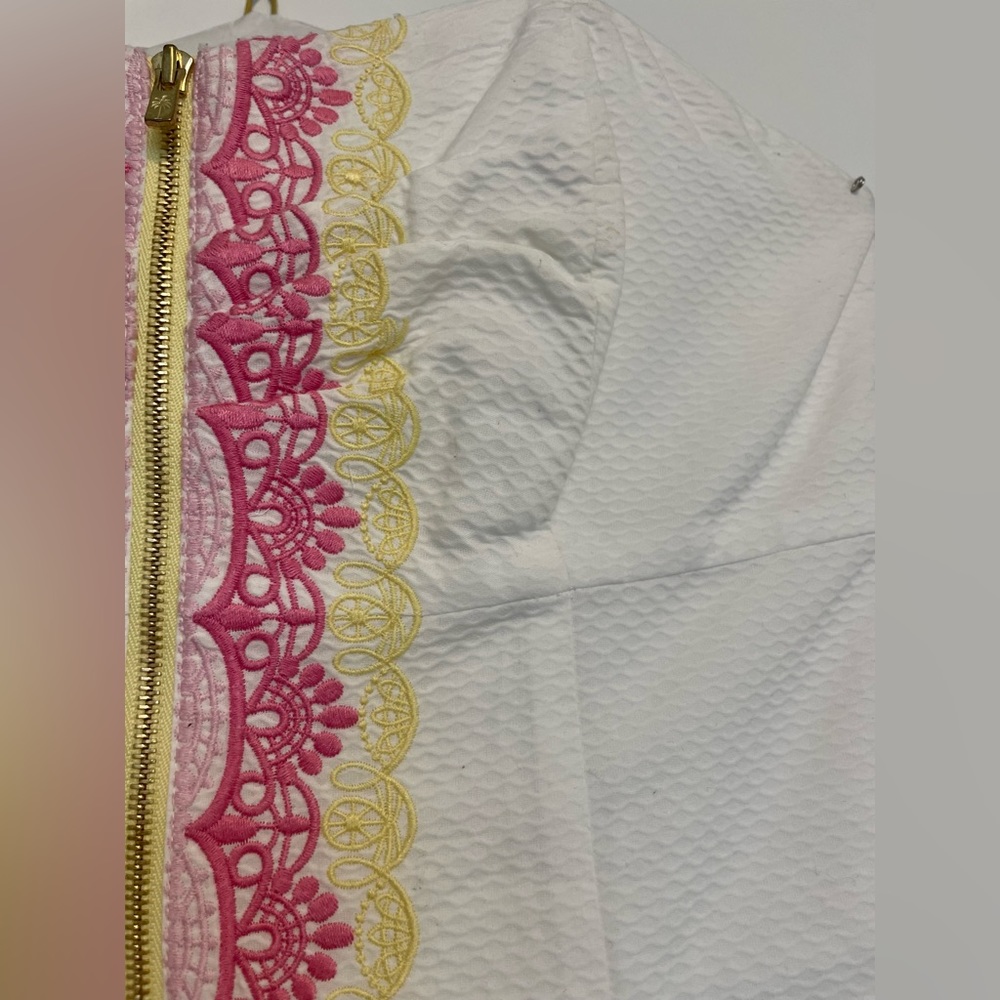 Lilly Pulitzer White Strapless Dress with Gold Zipper - Picture 9 of 13